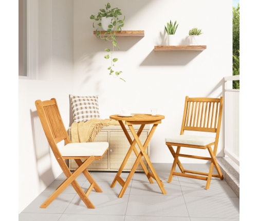 Set de Bistro de Jardín de 3 Piezas  en Madera Sólida de Acacia