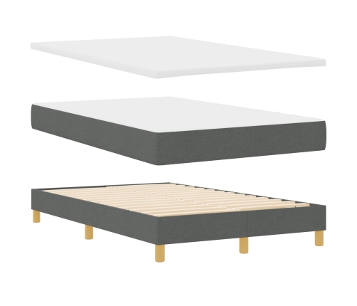 Cama Box Spring  con Colchón Gris Oscuro 120x200 cm Tela