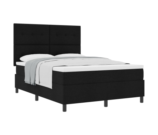 Cama con Somier  con Colchón Negra 140x200 cm Tela