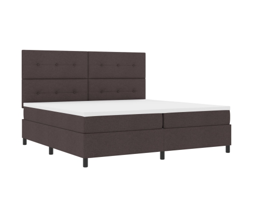 Cama Box Spring con Colchón Gris Oscuro 200x200 cm Tela