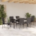 Juego de Comedor de Jardín de 7 Piezas Marrón Ratán PE