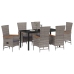 Set de Comedor de Jardín de 7 Piezas  con Cojines Poliratán Gris