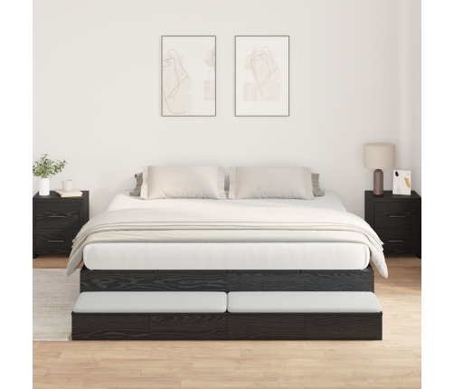 Estructura de cama con almacenamiento  Roble negro Madera elaborada