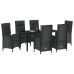 Set de Comedor de Jardín de 7 Piezas  Negro Rattan Versátil