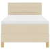 Cama con somier  con colchón crema 90x200 cm tela