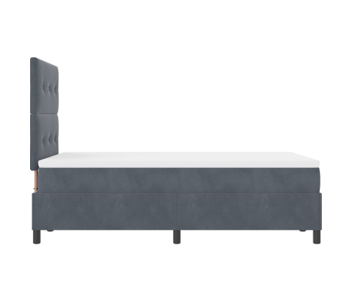 Cama con Box Spring y Colchón Gris Oscuro 120x200 cm de Terciopelo