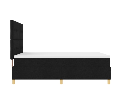 Cama de Muelles  con Colchón Negra 140x200 cm Tela