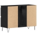 Mueble para lavabo de baño  Negro Roble 80x33x60 cm Madera elaborada