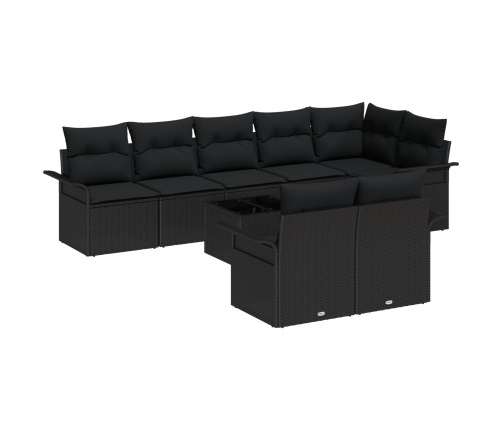 Set de Sofás de Jardín  de 9 Piezas con Cojines Beige Rattan Multifuncional