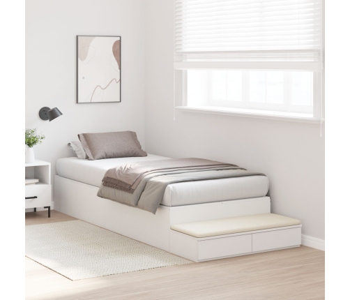Marco de Cama con Almacenamiento  Blanco Madera Sólida