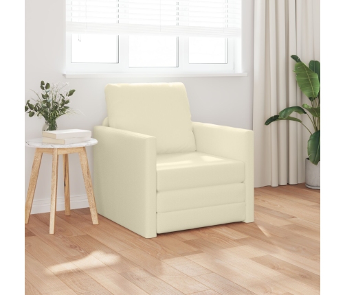 Sofá cama 2 en 1 crema 74x77x81 cm cuero sintético