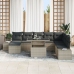 Set de Sofá de Jardín  9 Piezas Marrón claro, negro