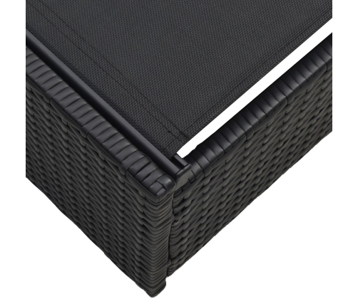 Tumbona  Negra 60x200x27 cm de Ratán Sintético