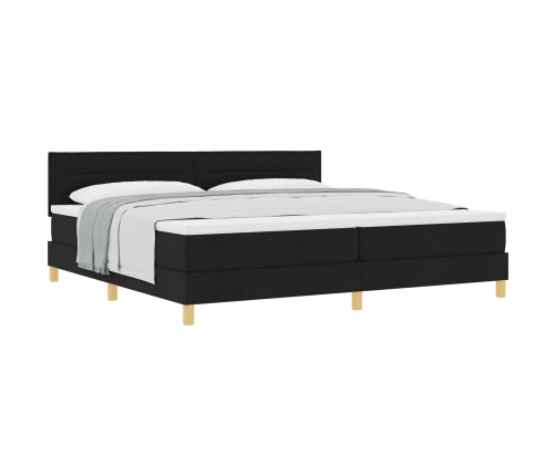 Cama con Base y Colchón Negra 200x200 cm Tela