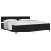 Cama con Base y Colchón Negra 200x200 cm Tela