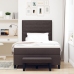 Cama con Somier y Colchón & Banco Marrón Oscuro 120x200 cm Tela