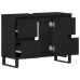 mueble de baño  lavabo negro roble 80x33x60 cm madera elaborada