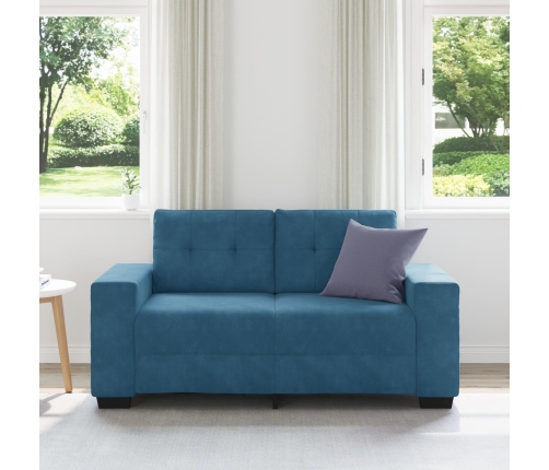 Sofá Loveseat  Azul 120 cm de Terciopelo