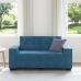 Sofá Loveseat  Azul 120 cm de Terciopelo