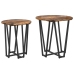 Mesa Auxiliar 2 Pzs de Roble Ahumado con Madera Ingenierizada y Metal