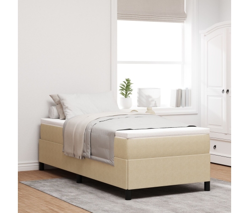 Estructura de Cama Verde Claro Gris 90x200 cm Tela de Corduroy