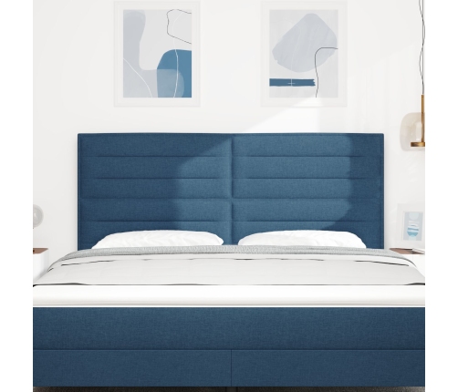 cabecera  diseño de líneas LED azul 90 cm tela