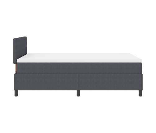 Cama con Box Spring  con Colchón Gris Oscuro 120x200 cm Tela de Corduroy