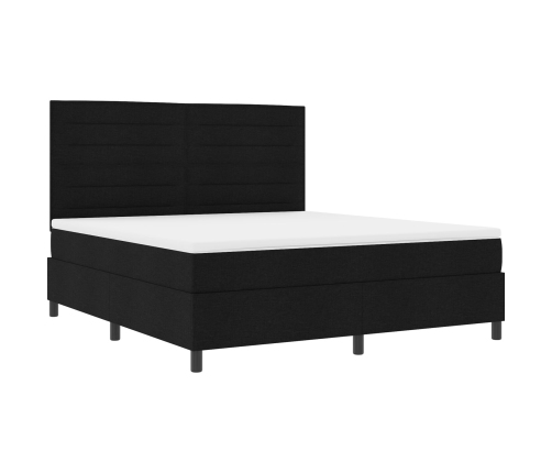 Somier con Colchón y LED Negro 180x200 cm Tela