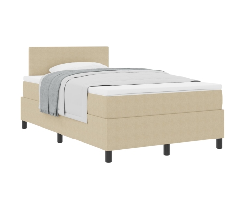 Cama con Box Spring con Colchón Verde Claro Gris 120x200 cm Tela de Corduroy