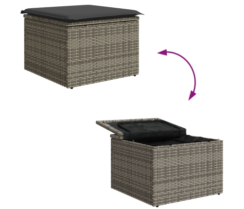 Conjunto comedor jardín 5 piezas con cojines Ratán negro