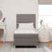 Cama con Box Spring  con Colchón Taupe 100x200 cm Tela