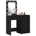 Set de Mesa de Tocador de 2 Piezas  con LED de Madera Elaborada Negra