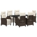 VidaXL Conjunto de comedor de jardín de 7 piezas marrón poliratán