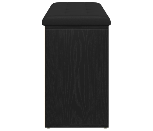 Banco de Almacenamiento  Negro de Roble 100x30x48 cm de Madera Elaborada