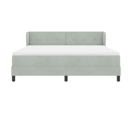 Cama con somier y colchón  Gris Claro 180x200 cm Terciopelo