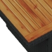 Conjunto de Comedor de Jardín de 5 Piezas con Cojines Negro Poliratán Acacia
