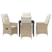 Set de comedor de jardín de 5 piezas  con cojines Beige Rattán poliéster