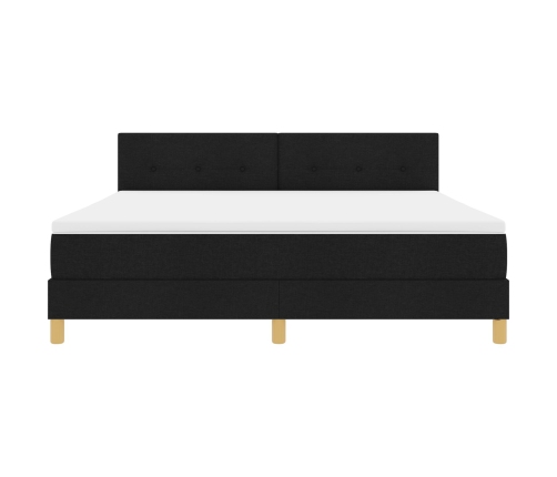 Cama Box Spring  con Colchón Negra 180x200 cm Tela