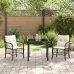 Conjunto de comedor de jardín  de 3 piezas con cojines de rattan polivinílico marrón