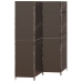 Divisor de habitación  4 paneles plegable marrón 195x180 cm poli ratán