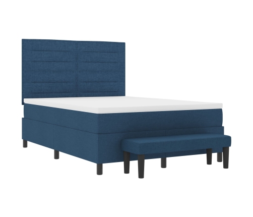 Marco de Cama con Colchón Set de 2 Azul Marino Tela 140 x 200 cm