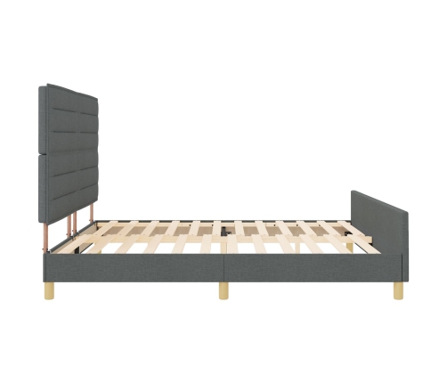 Estructura de Cama de Tela Gris Oscuro  200x200 cm