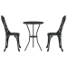 Set de Bistro de Jardín de 3 Piezas  en Negro de Aluminio Fundido