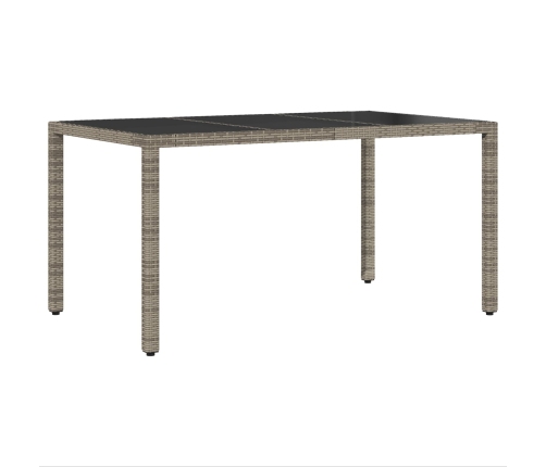 Conjunto de Comedor de Jardín de 7 Piezas con Cojines Gris de Poliratán