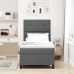 Cama de Base de Resorte  con Colchón Gris Oscuro 100x200 cm Tela