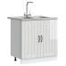 Gabinete de Cocina  'Lucca' con Doble Fregadero Blanco de Alto Brillo en Madera Elaborada