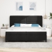 Cama Box Spring con Colchón  Negro 200x200 cm Tela