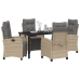 Set de Comedor de Jardín de 5 Piezas Beige de Poliratán