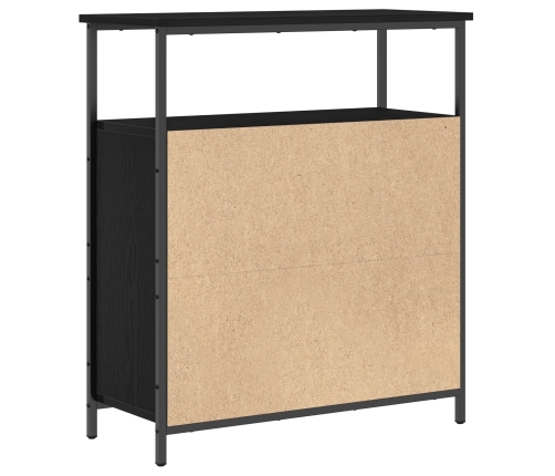 Aparador Negro de Roble 70x30x80 cm de Madera Ingenierizada