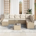 Conjunto de Sofás de Jardín  Conjunto de 9 Beige Ratán